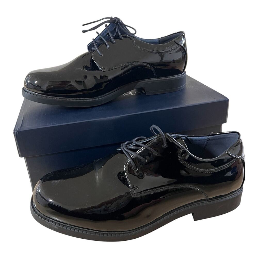 Bruno Marc Men's Black Patent Leather Oxford Dress Shoes Size 11W Formal Tuxedo